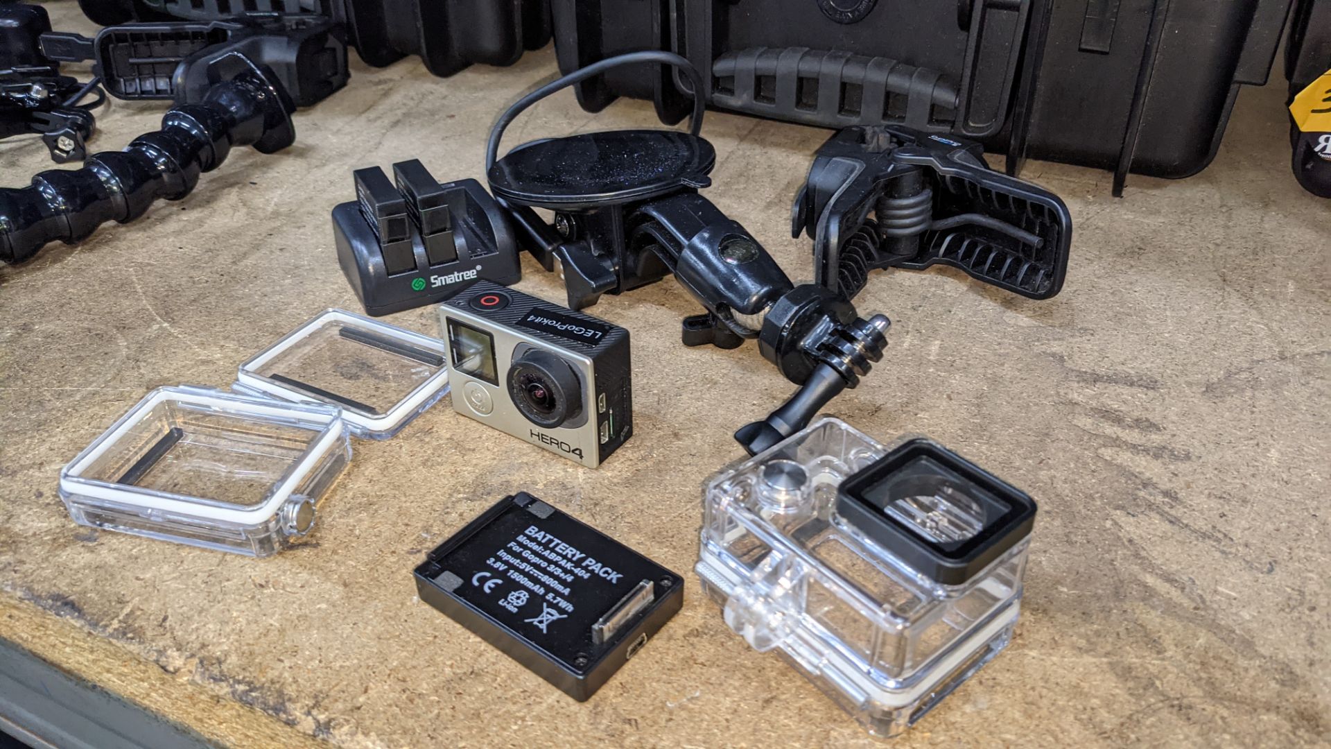 GoPro Hero 4 camera kit comprising GoPro Hero 4 plus wide variety of batteries, chargers, cases & mo - Image 11 of 18