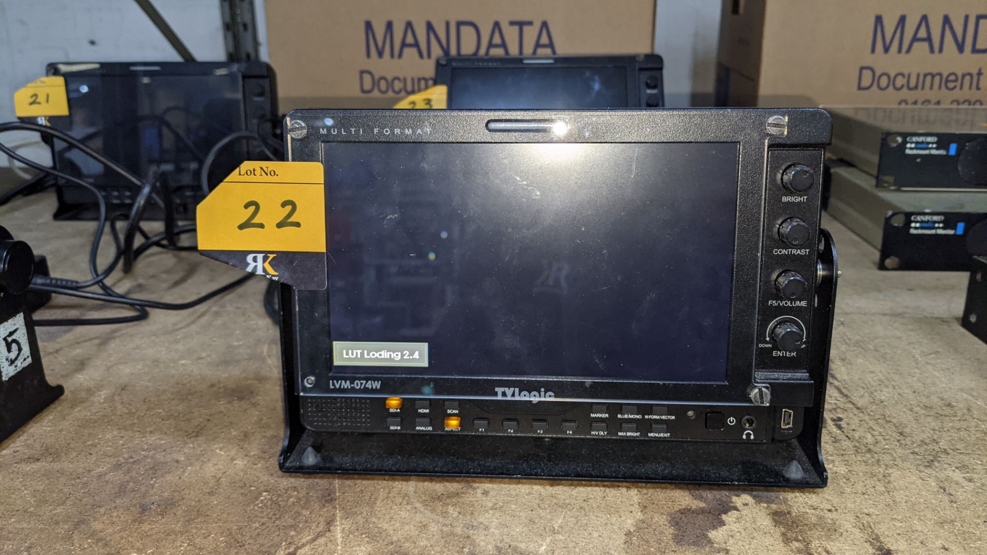 TVLogic multi format LCD monitor model LVM-074W, including hinged bracket & power supply - Image 2 of 12