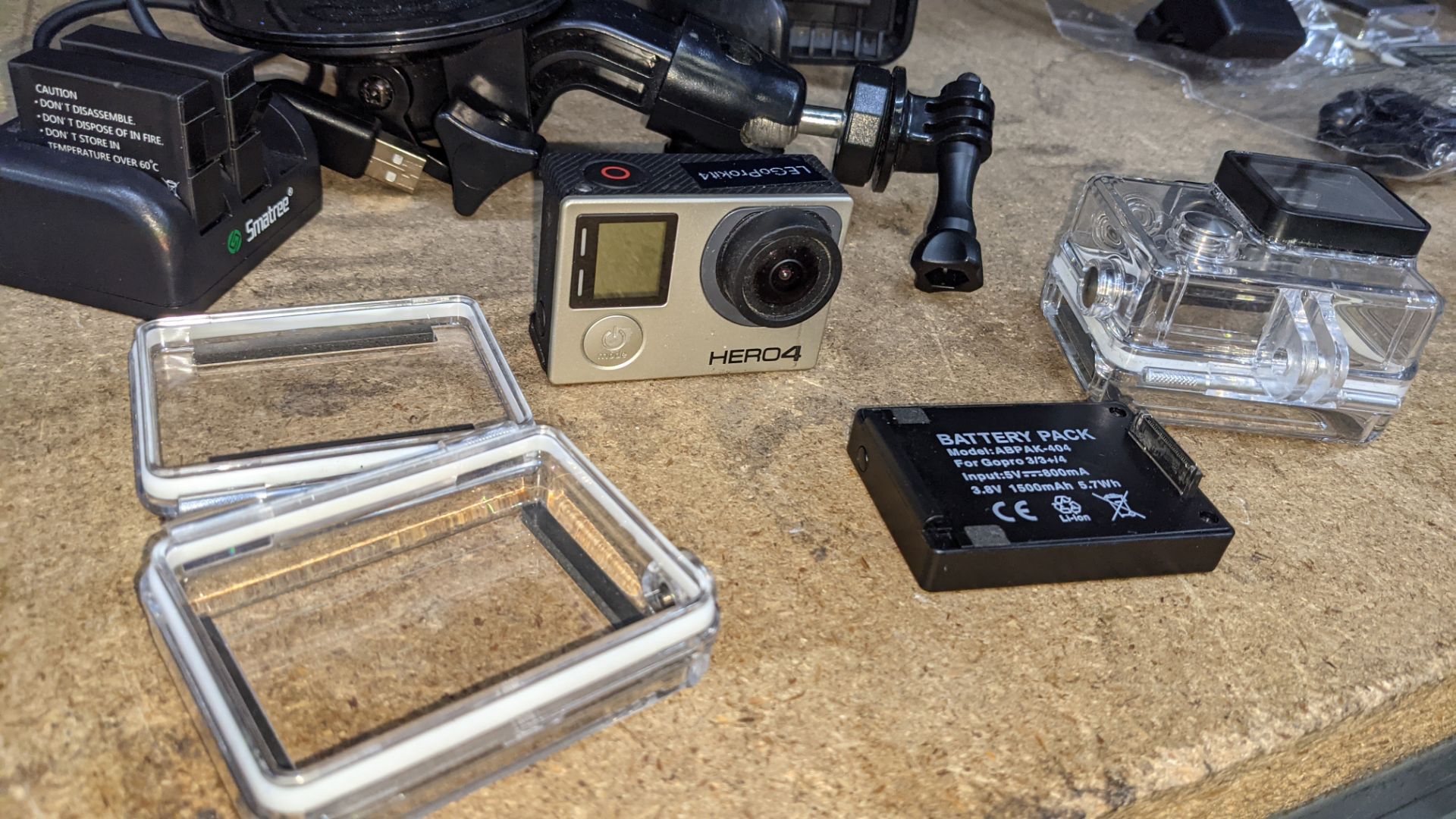 GoPro Hero 4 camera kit comprising GoPro Hero 4 plus wide variety of batteries, chargers, cases & mo - Image 14 of 18