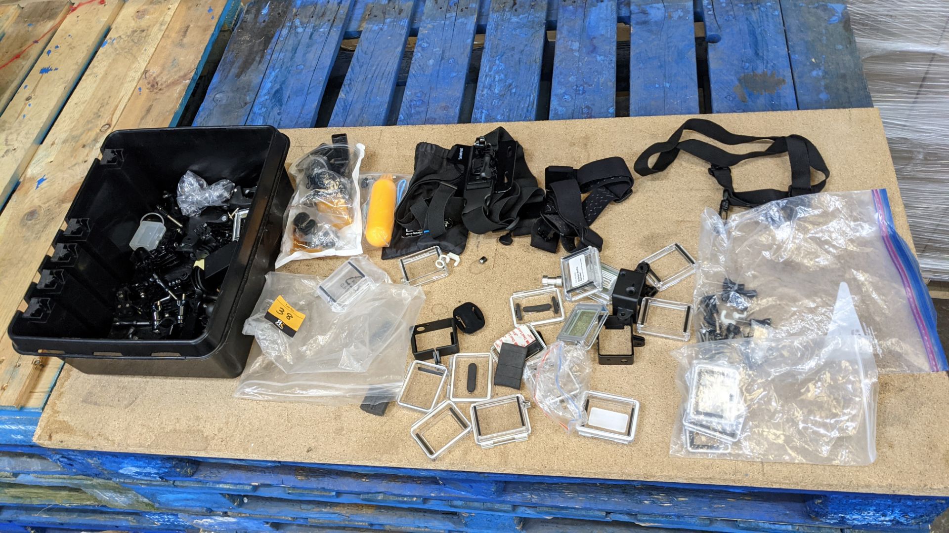 Large quantity of assorted GoPro accessories comprising large black tray & contents plus bag in fron - Image 13 of 13