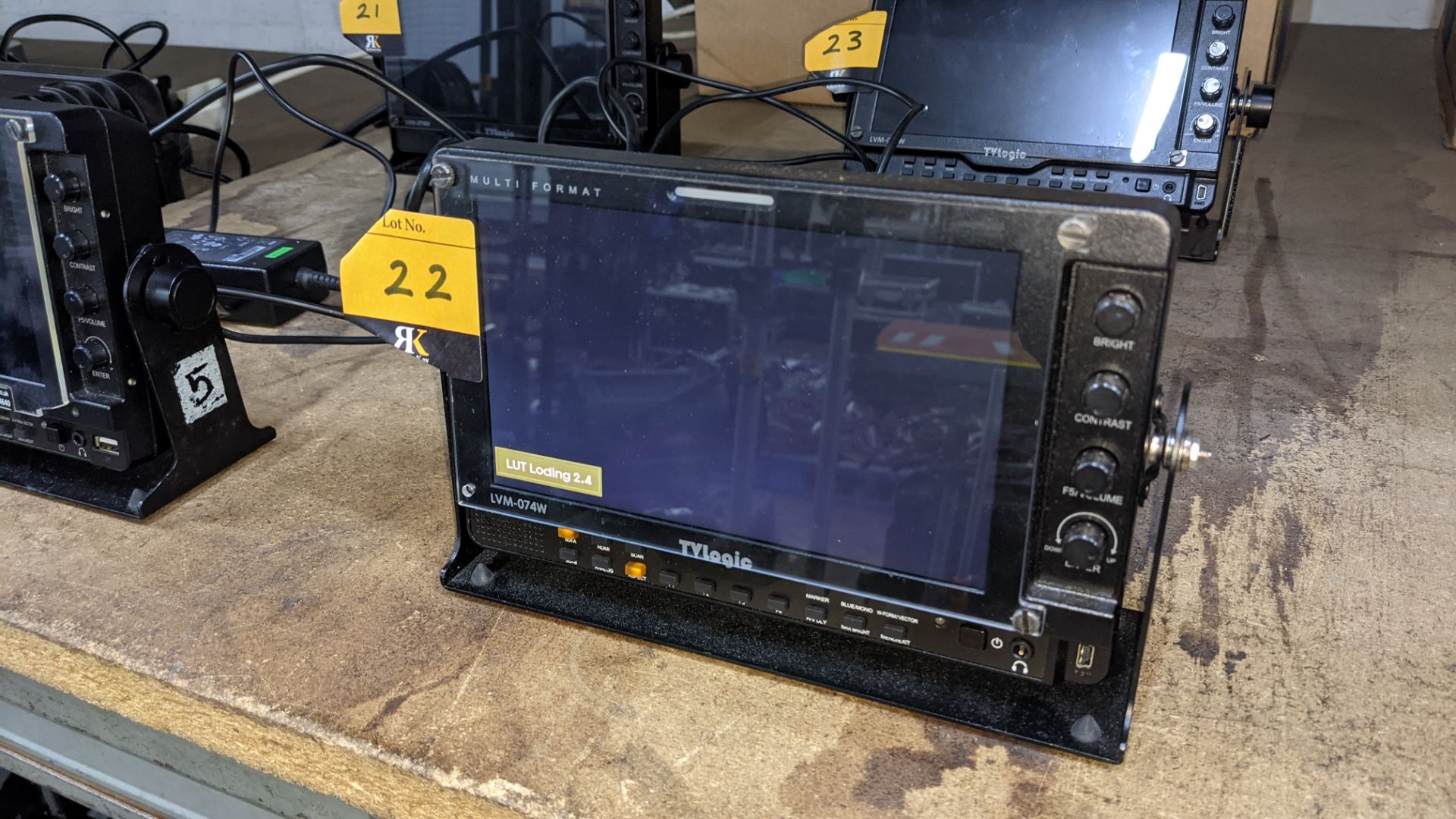 TVLogic multi format LCD monitor model LVM-074W, including hinged bracket & power supply - Image 3 of 12