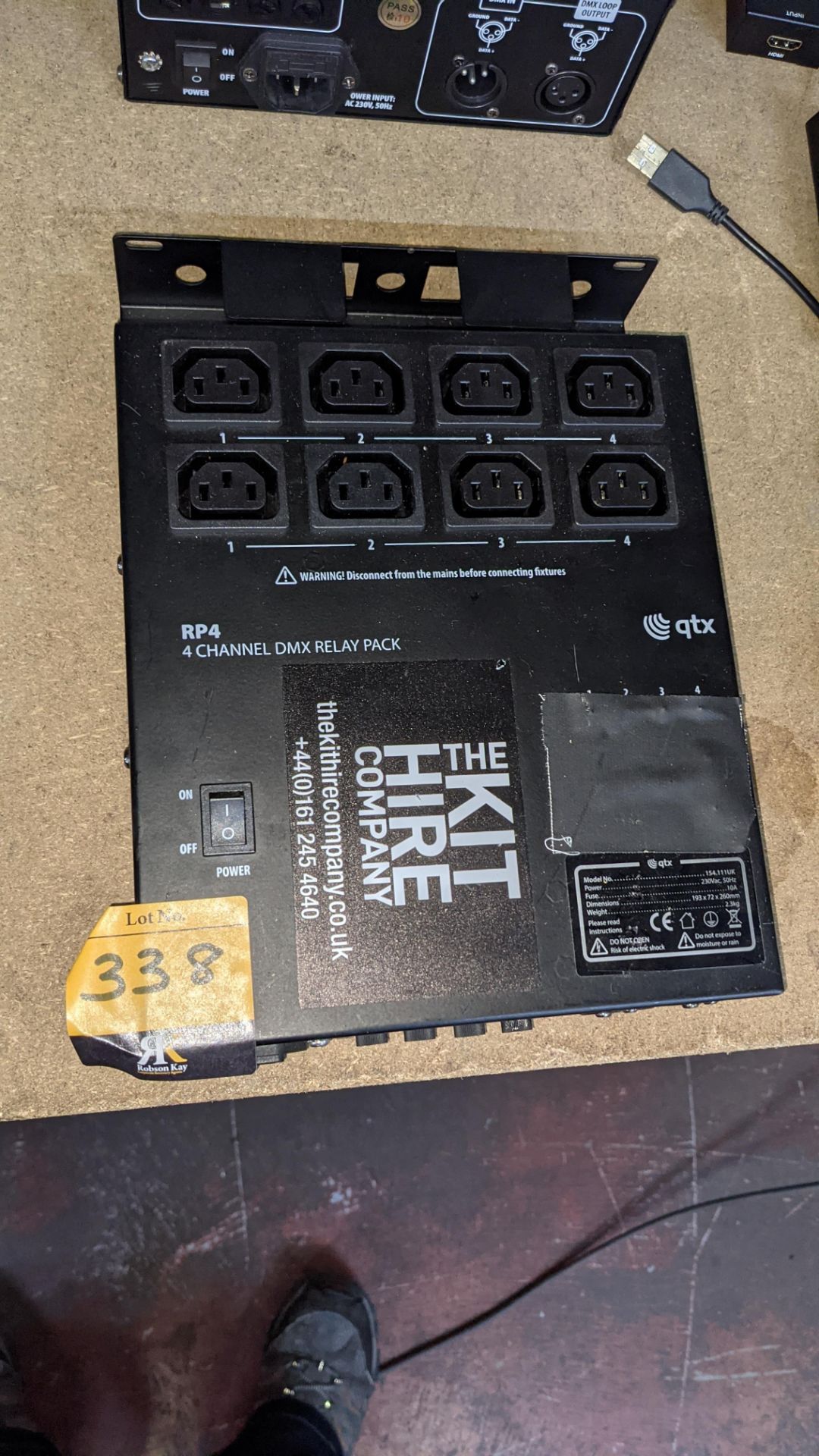 QTX model RP4 4-channel DMX relay pack