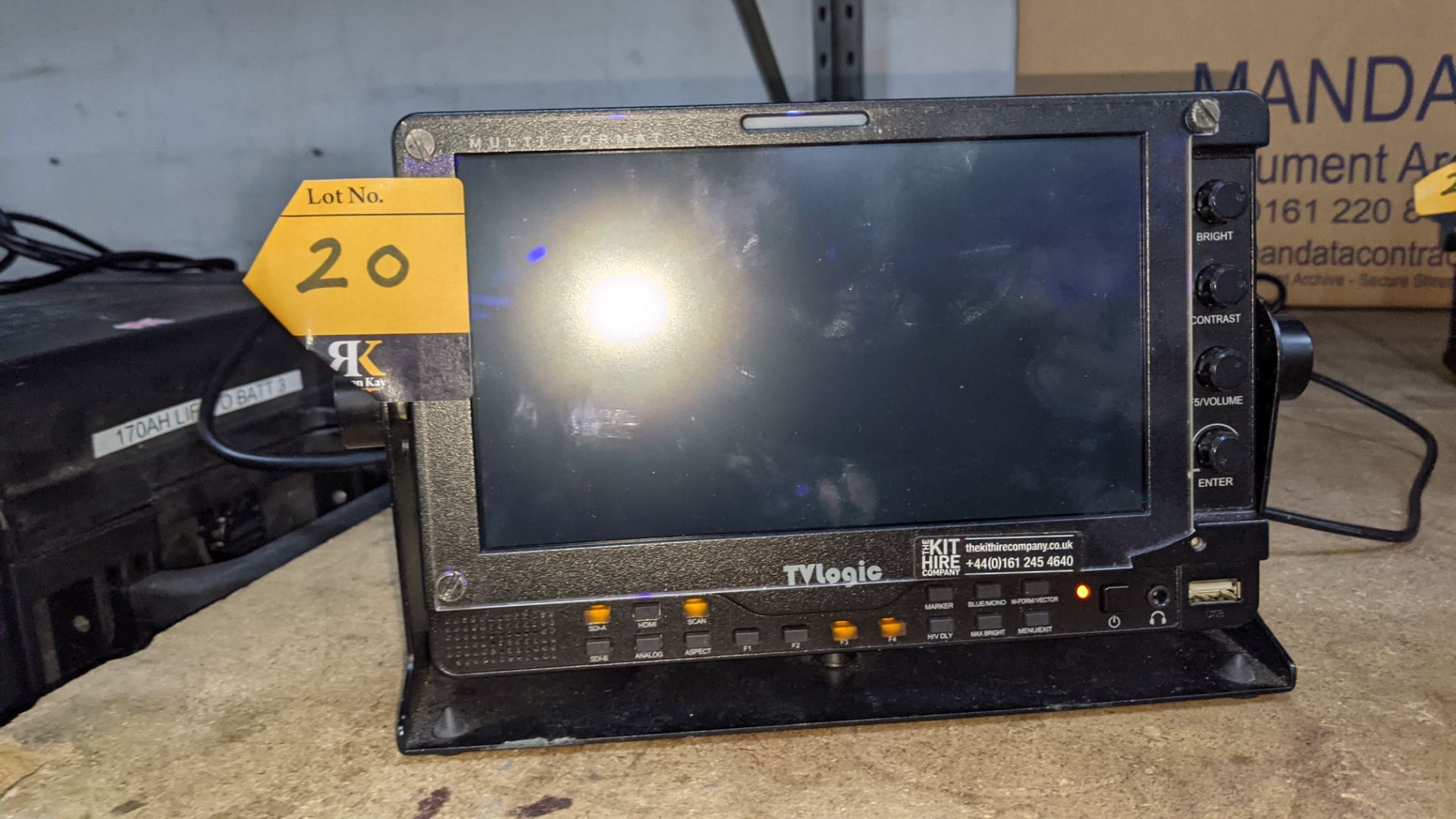 TVLogic multi format LCD monitor model LVM-075A, including hinged bracket & power supply - Image 4 of 12