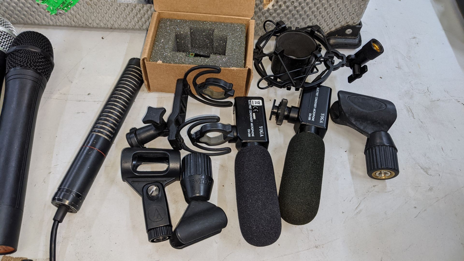 Quantity of assorted microphone equipment & carry case for use with same NB. Includes hand-held micr - Image 9 of 18