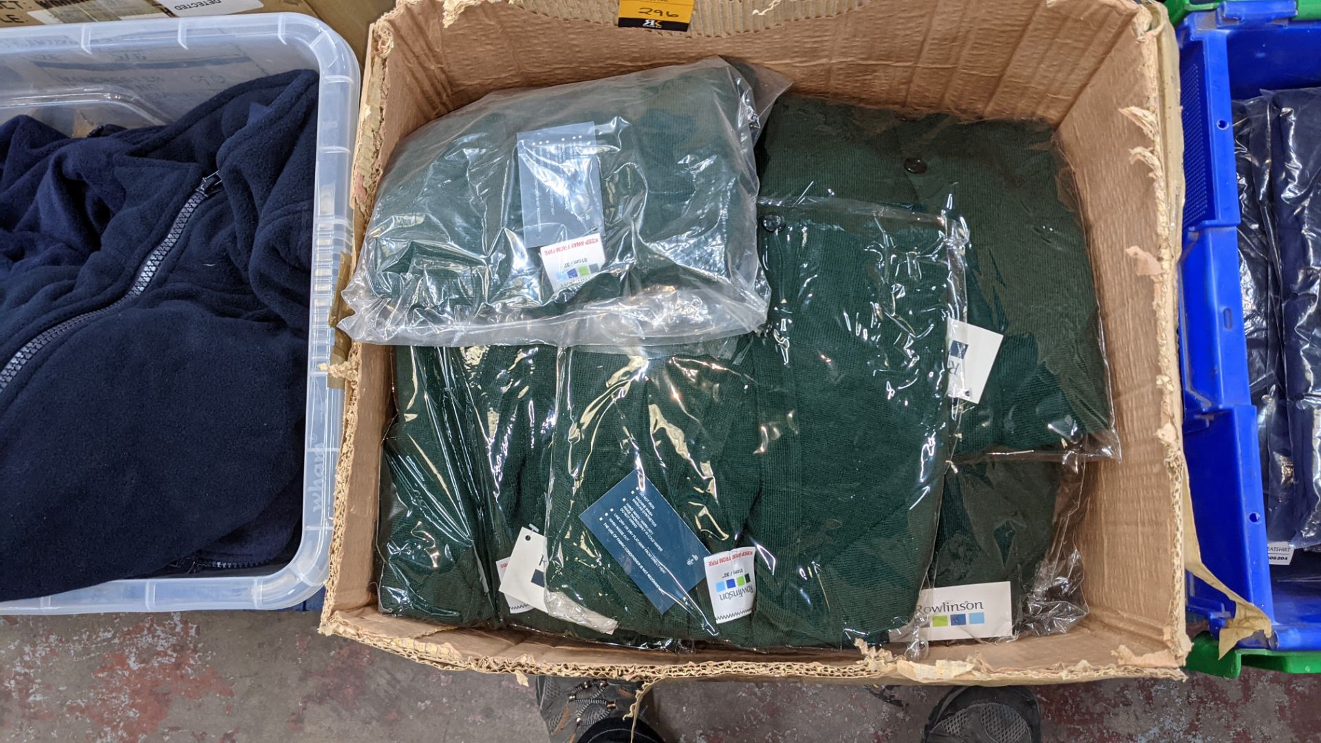 Approx 18 off Rowlinson children's green button up sweat tops - 1 large box - Image 5 of 6