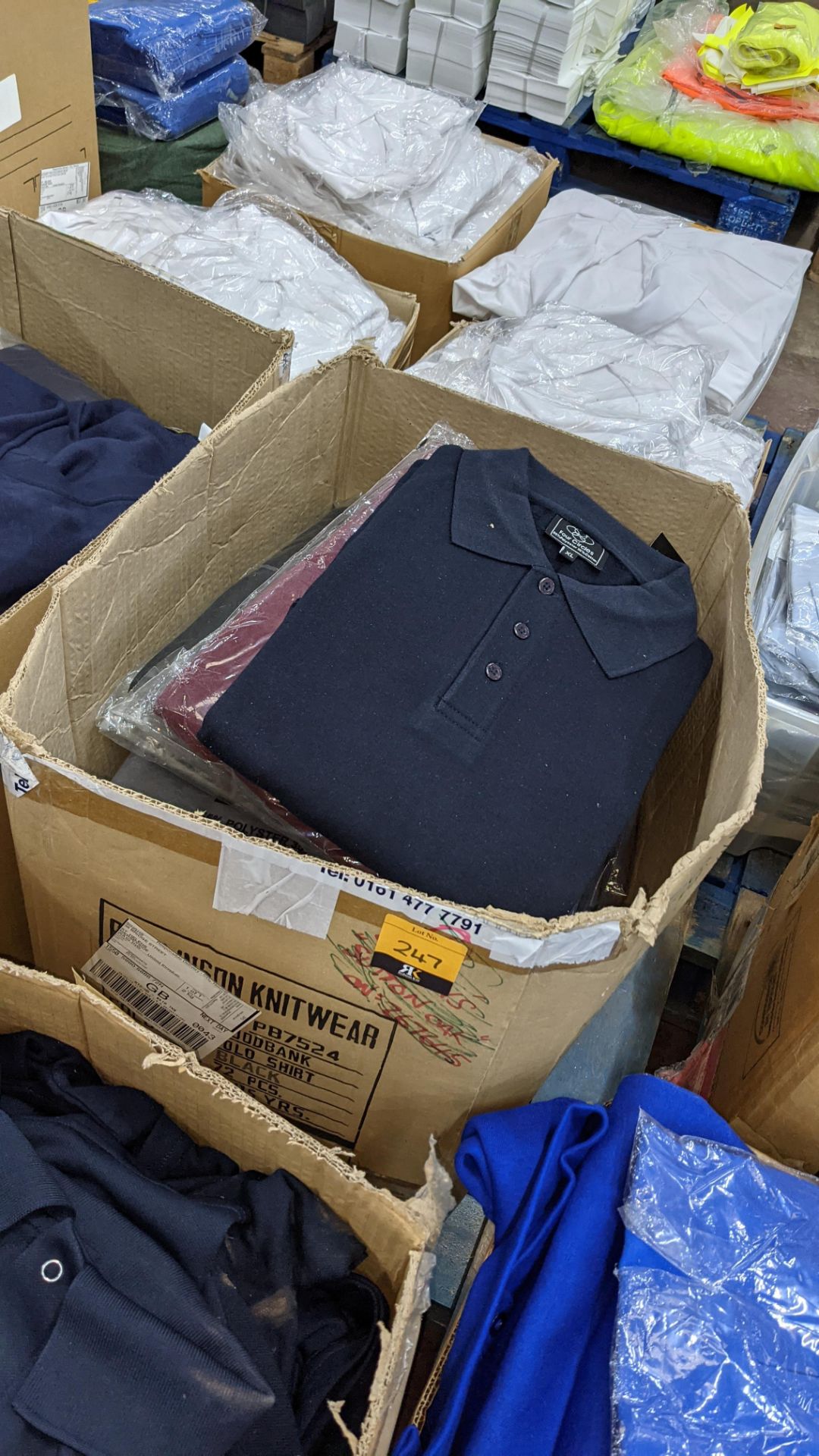 Approx 17 off assorted polo shirts by Four Circles in blue, burgundy & grey - 1 large box