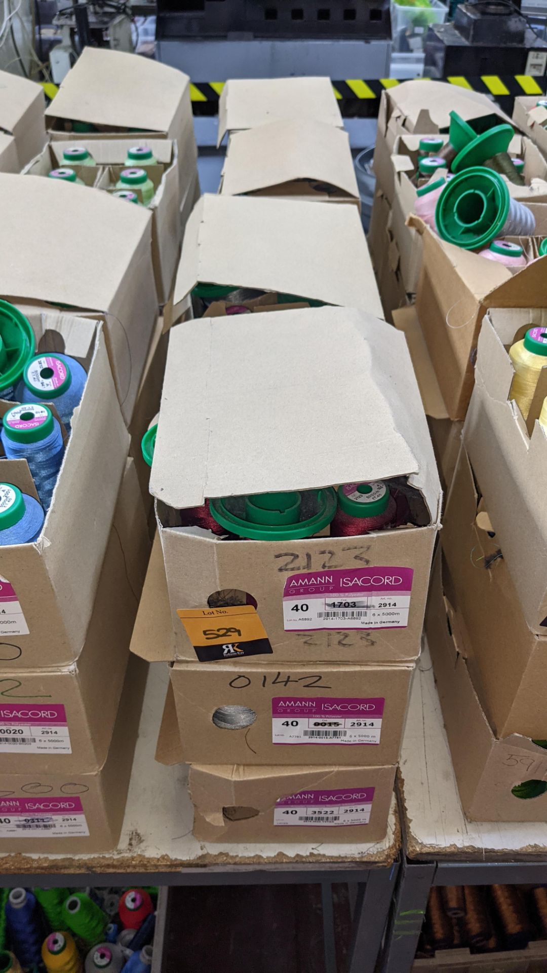 12 boxes of Ackermann Isacord (40) polyester thread