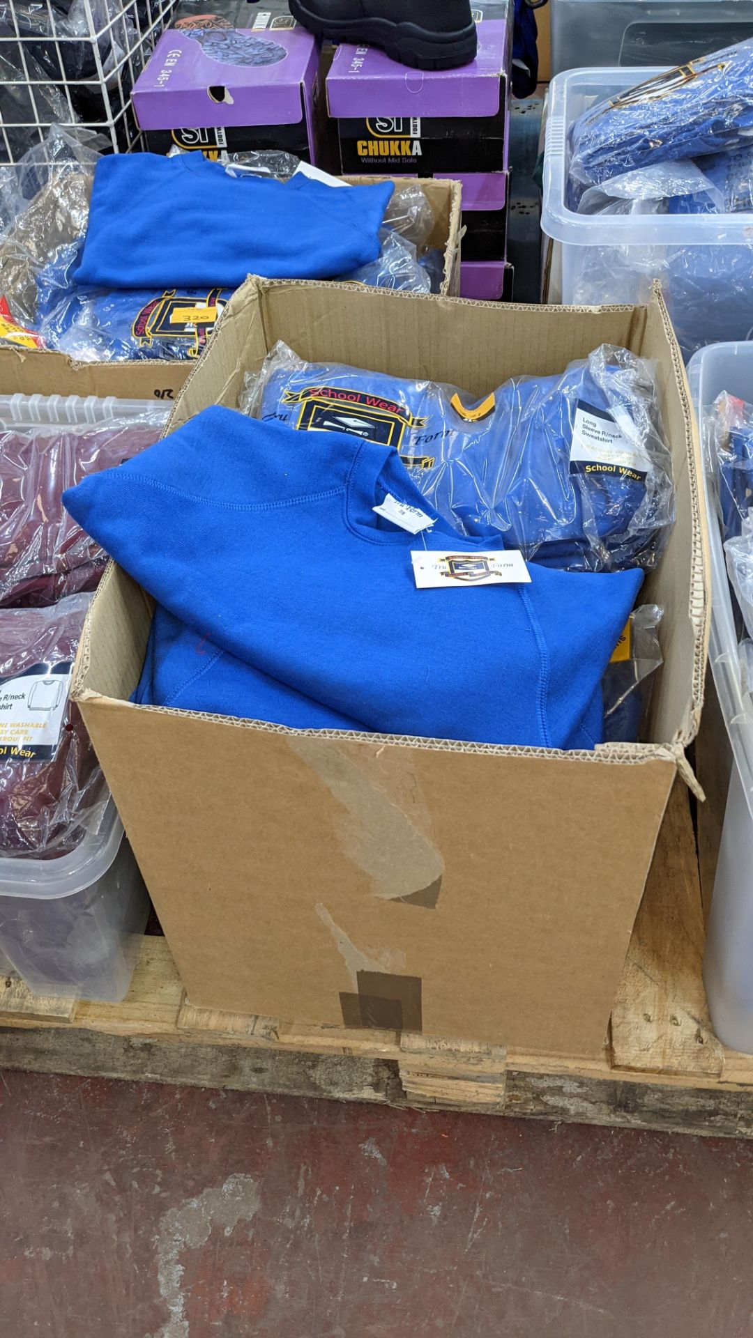 Approx 29 off blue children's sweatshirts & similar - the contents of 1 box