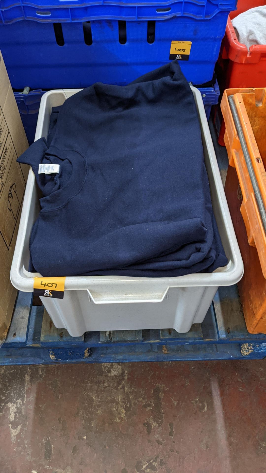 Quantity of blue sweatshirts