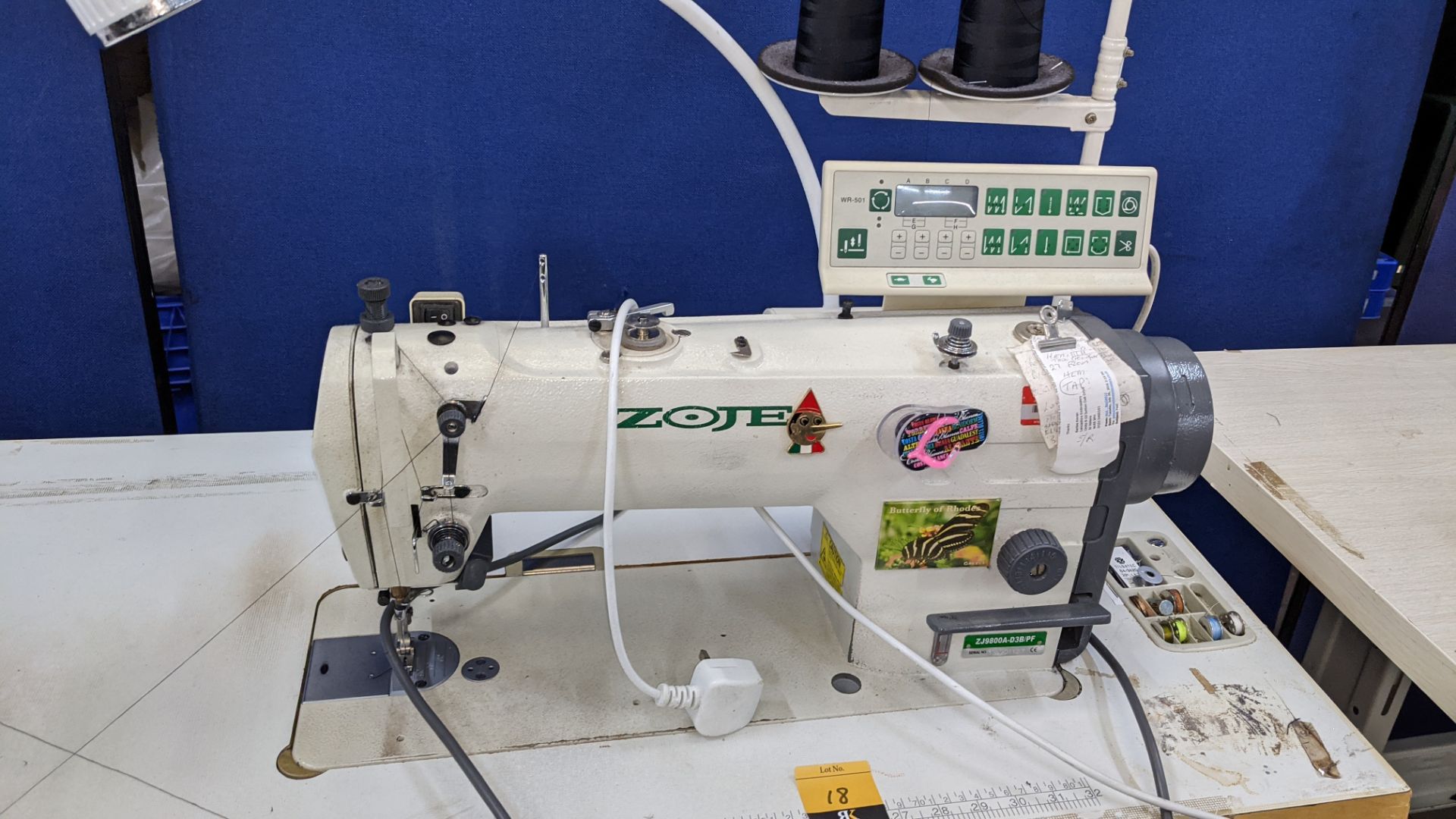 Zoje model ZJ9800A-D3B/PF lockstitch sewing machine with model WR-501 digital controller - Image 6 of 20