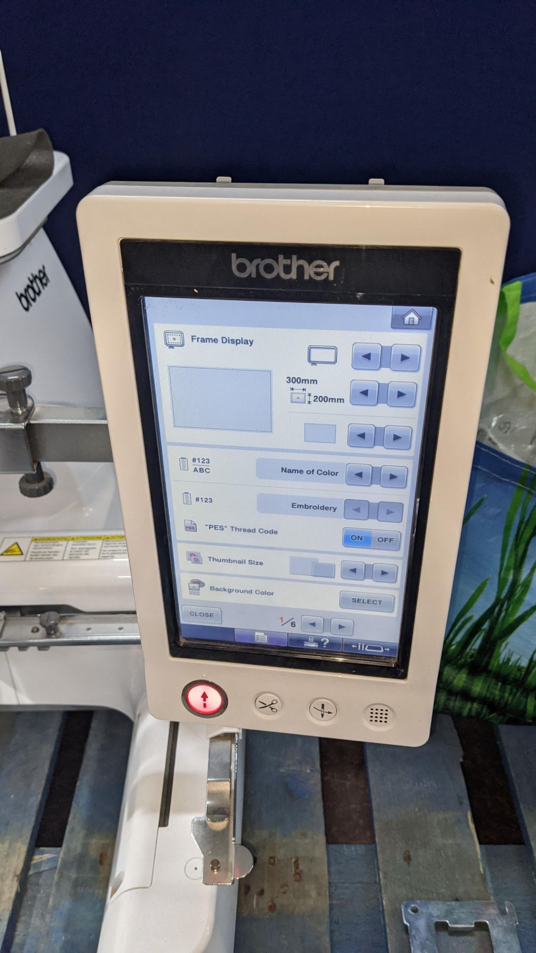 Brother PR655 single head 6 needle embroidery machine, serial no. E72364-D6B113501 incorporating lar - Image 10 of 25