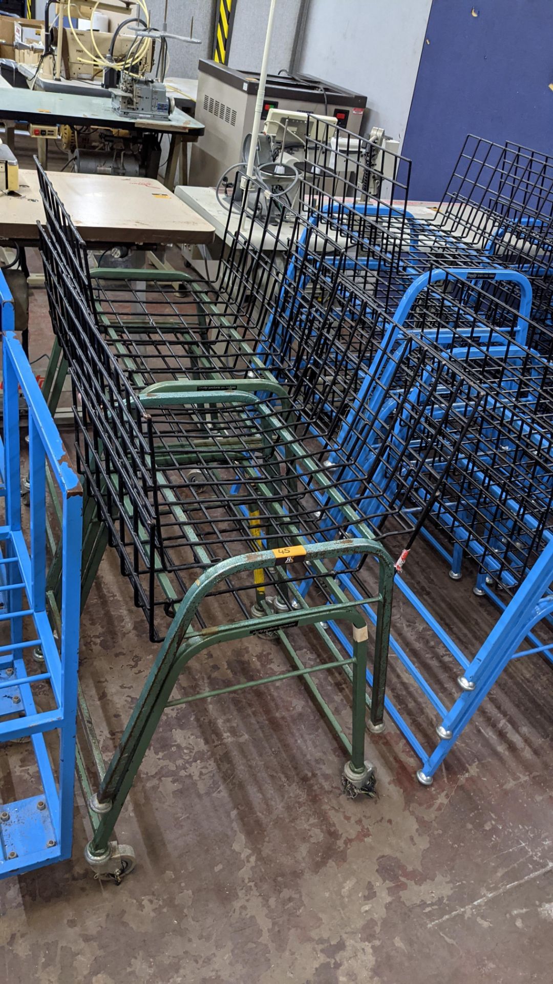 4 off matching green stacking Steely mobile machinists baskets - Image 3 of 5