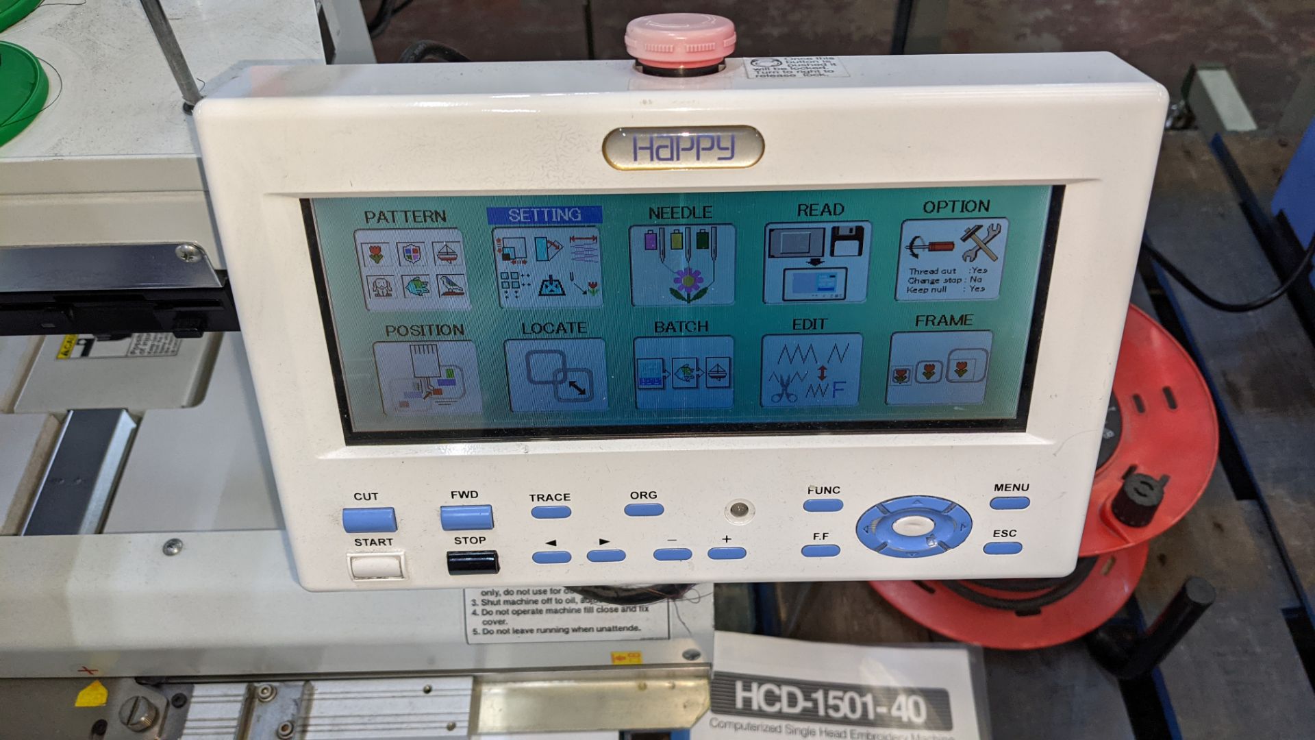 Happy single head embroidery machine model HCD-1501-40 - Image 8 of 22