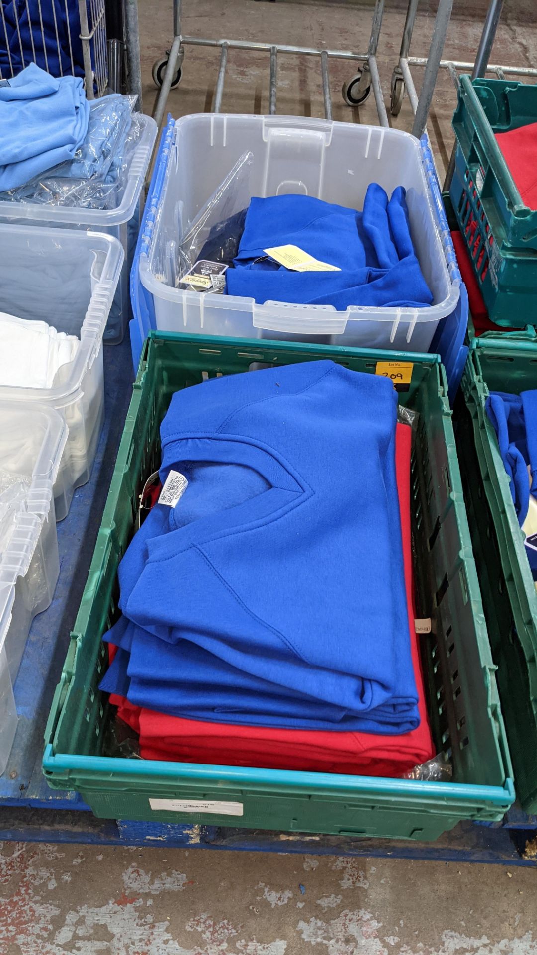 Approx 16 off Sportex children's assorted sweatshirts - the contents of 2 crates. NB crates exclude