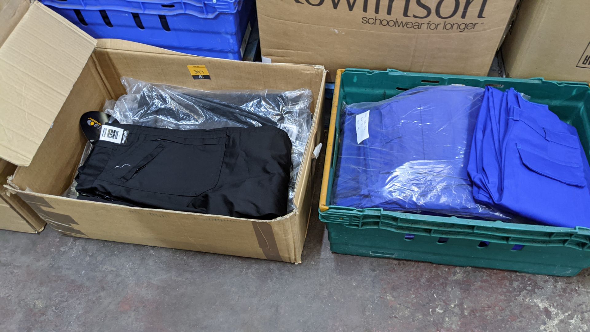 Quantity of black & blue trousers comprising the contents of 1 box & 1 crate - Image 2 of 8