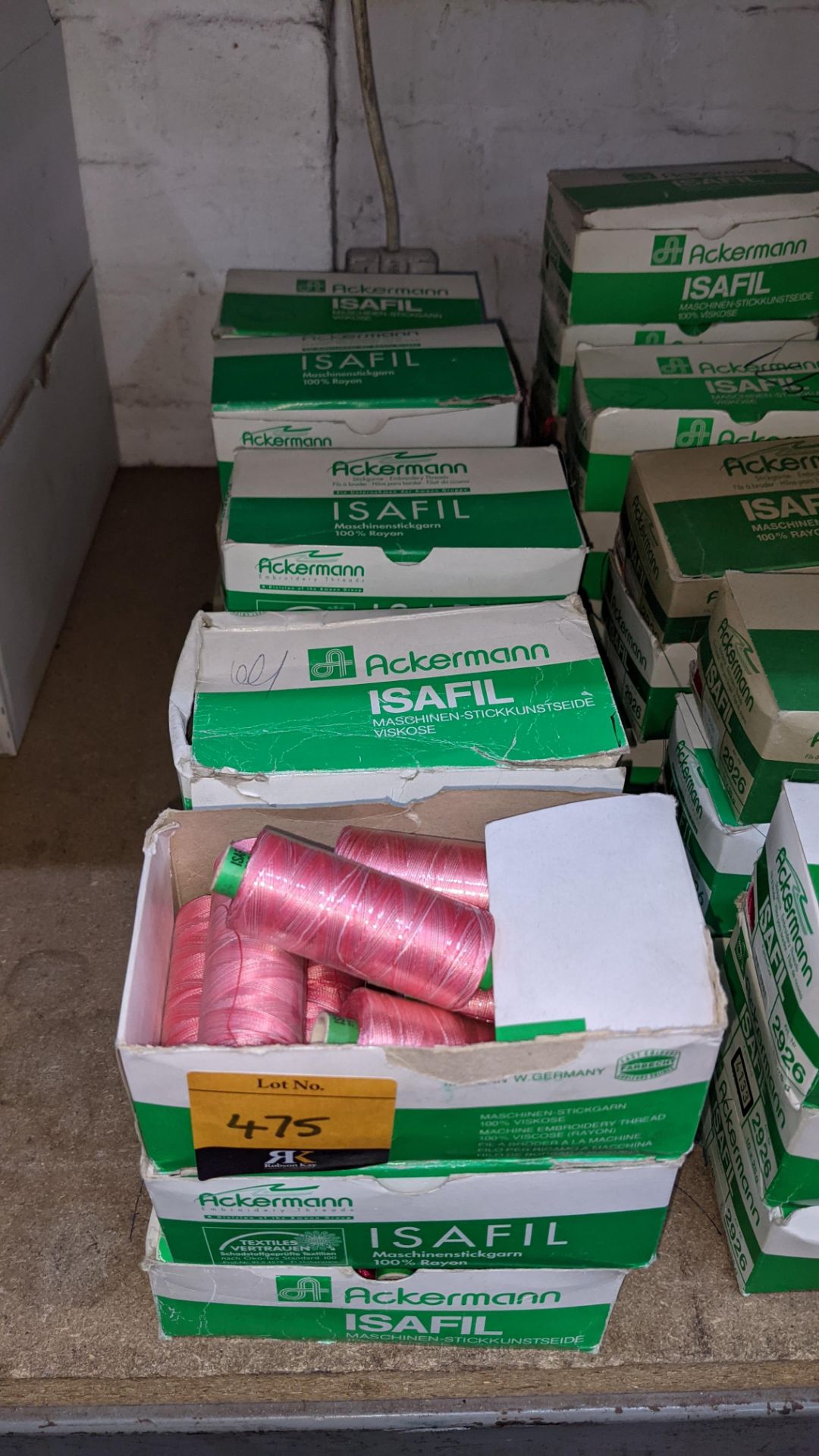 15 boxes of Ackermann Isafil viscose/rayon embroidery thread