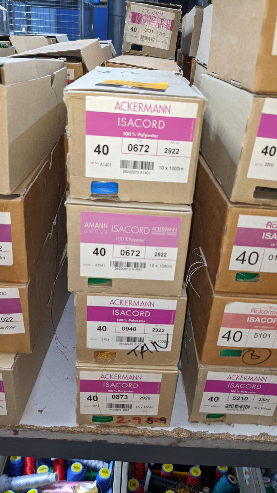 18 boxes of Ackermann Isacord (40) polyester thread - Image 3 of 10