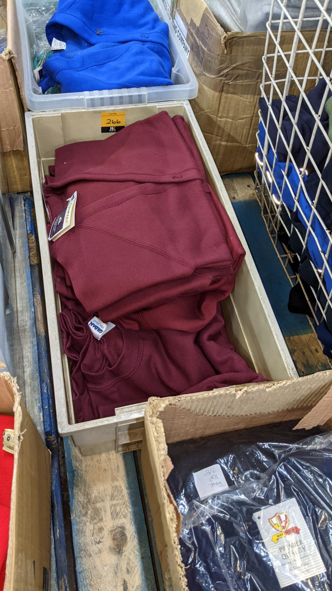 Approx 10 off assorted children's burgundy/red t-shirts & sweatshirts - the contents of 1 crate. NB