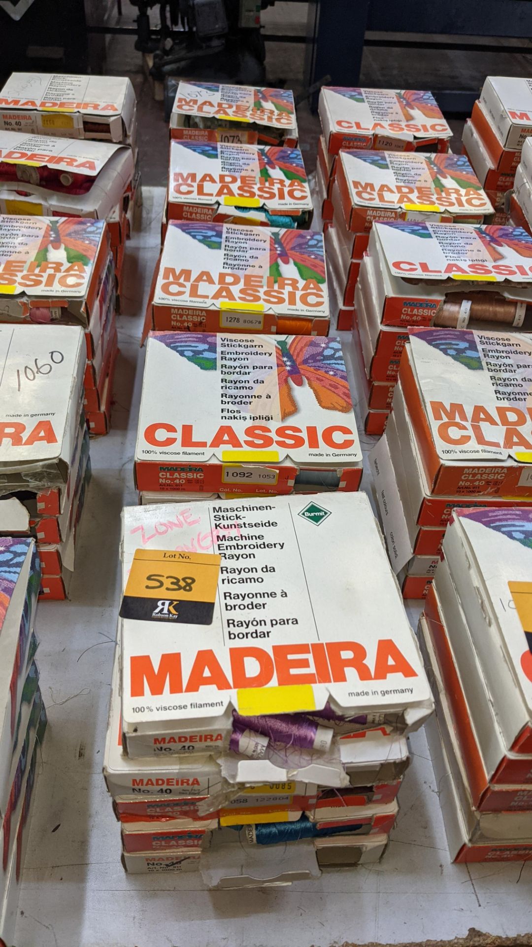 25 boxes of Madeira Classic No. 40 rayon embroidery thread