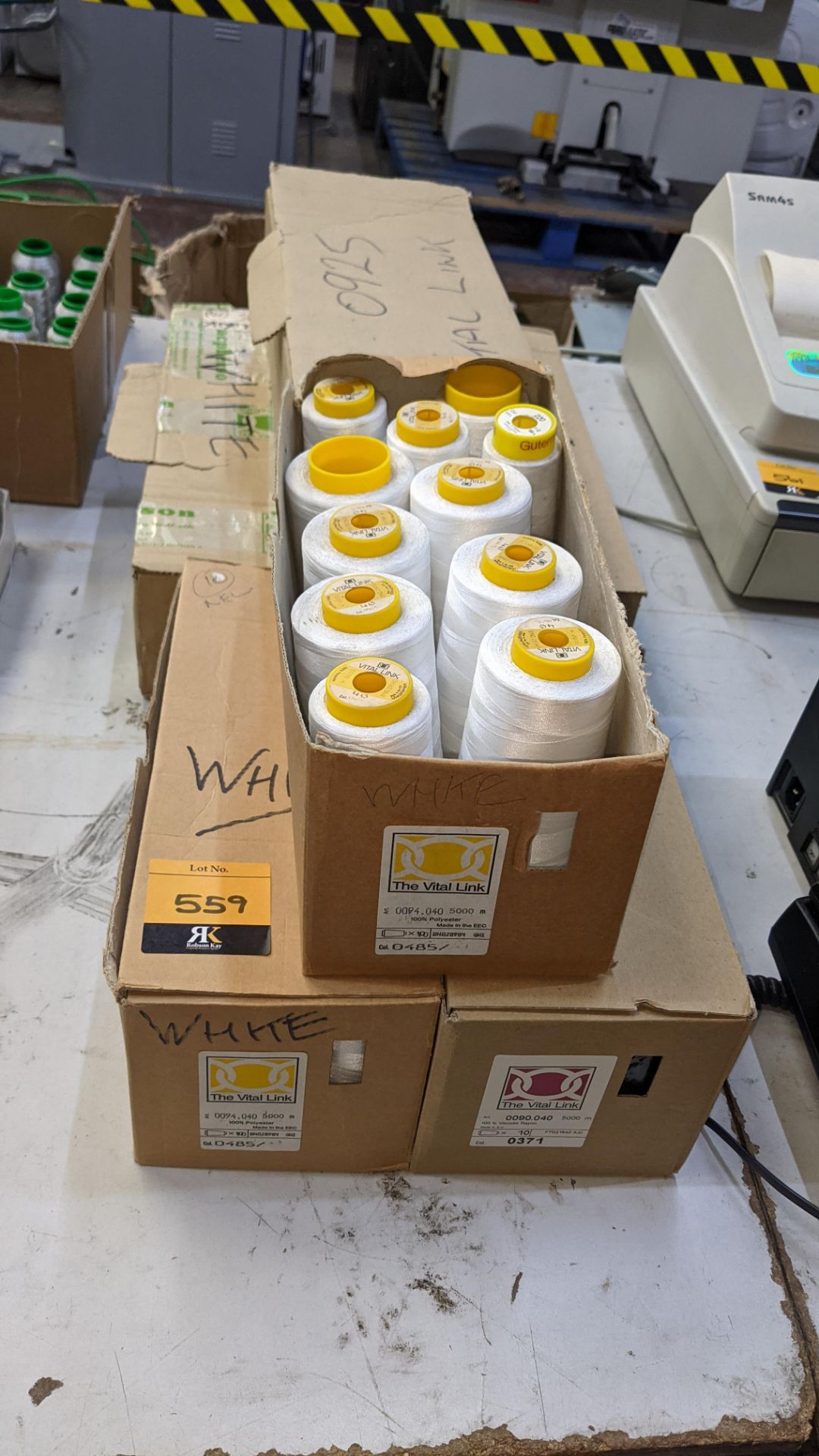 6 boxes of The Vital Link polyester embroidery thread