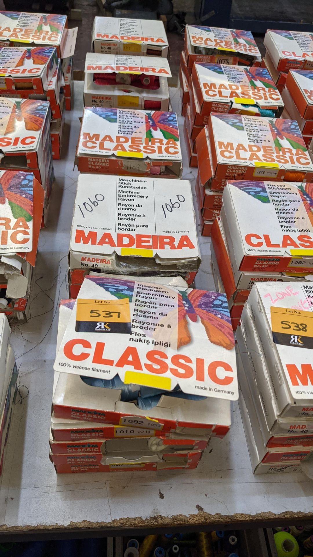 25 boxes of Madeira Classic No. 40 rayon embroidery thread