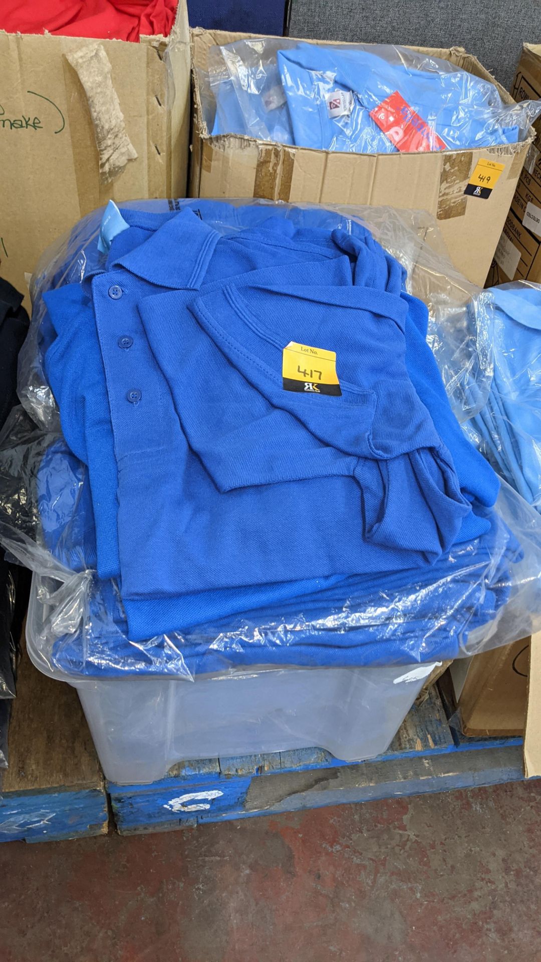 Approx 75 off assorted shades of blue polo shirts