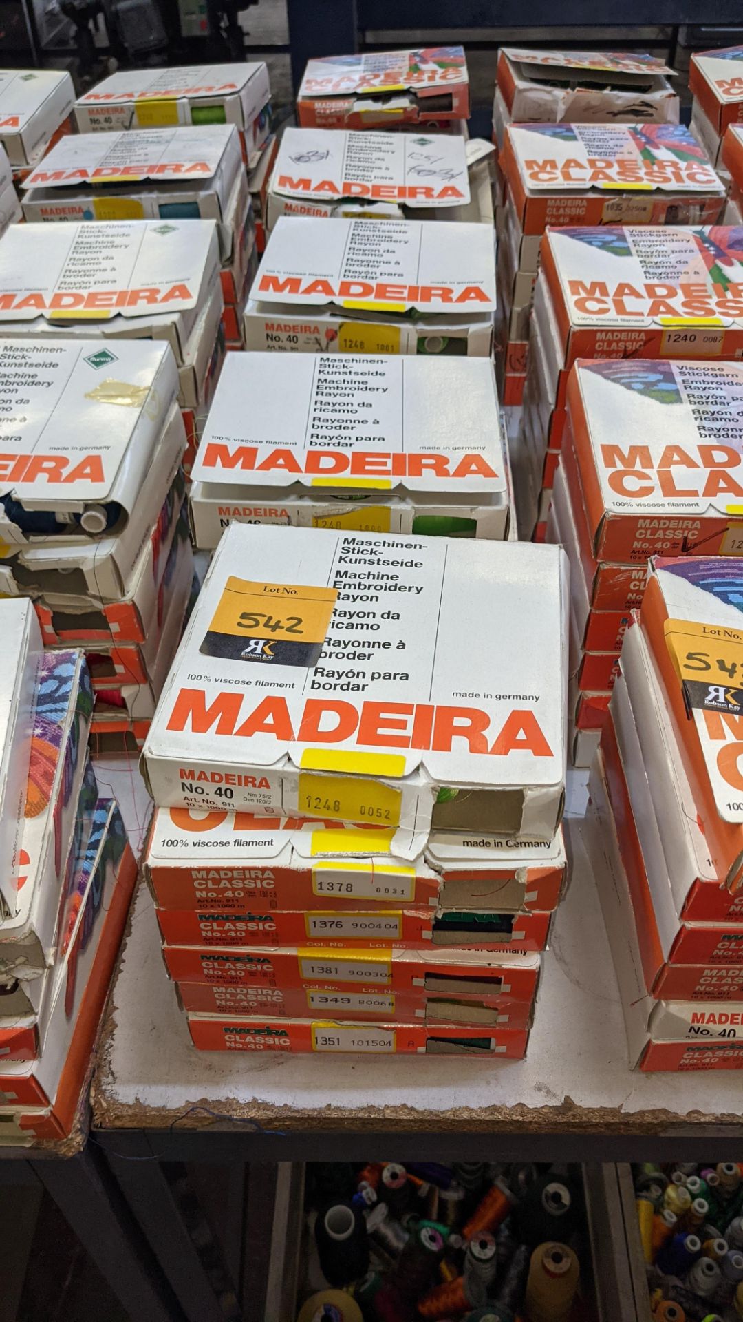 30 boxes of Madeira Classic No. 40 rayon embroidery thread