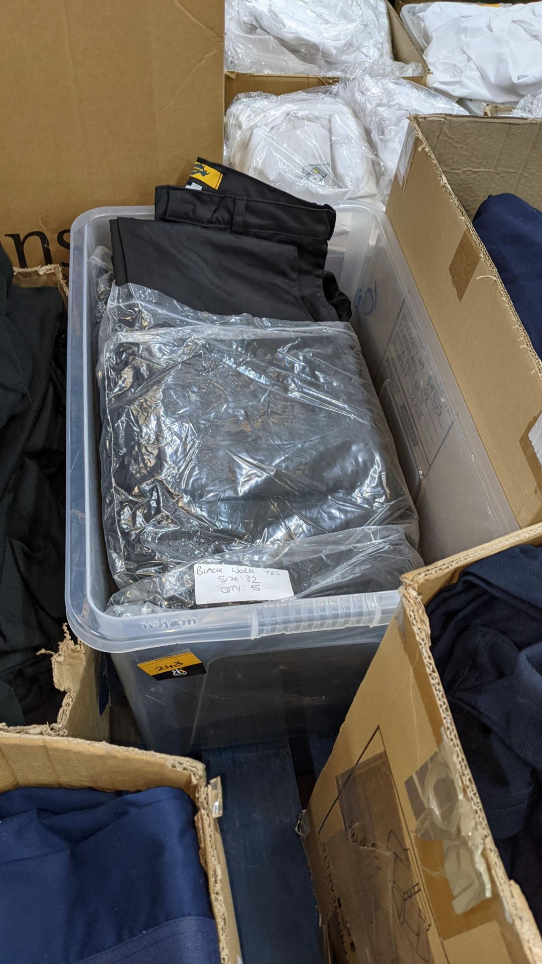 Approx 35 off Rhino Workwear heavy duty work trousers - the contents of 1 crate. NB crate excluded