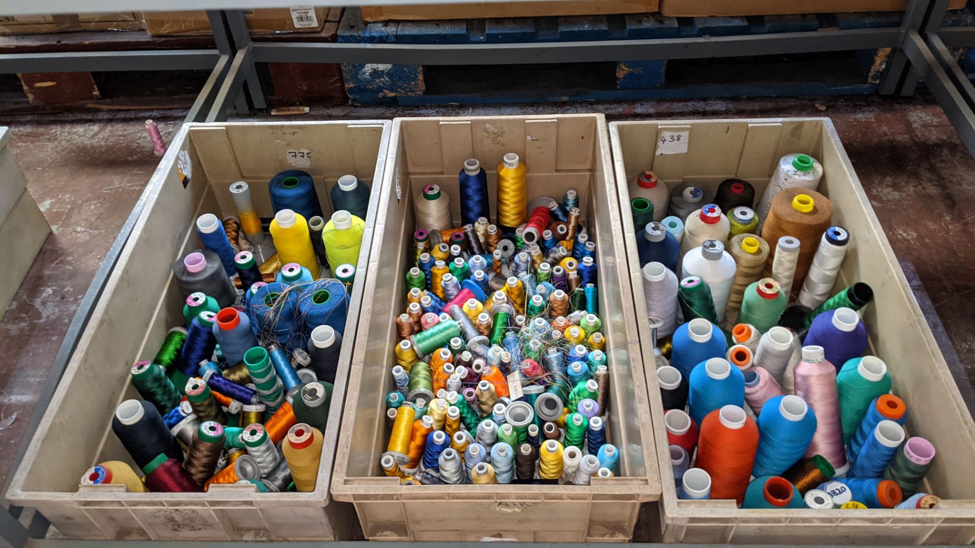 The contents of 3 large crates of assorted embroidery thread - Image 2 of 5