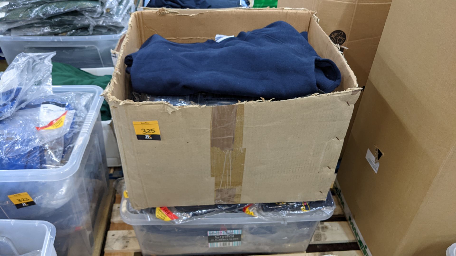 Approx 50 off navy children's sweatshirts - the contents of 1 large crate & 1 large box. NB crate e - Image 2 of 6