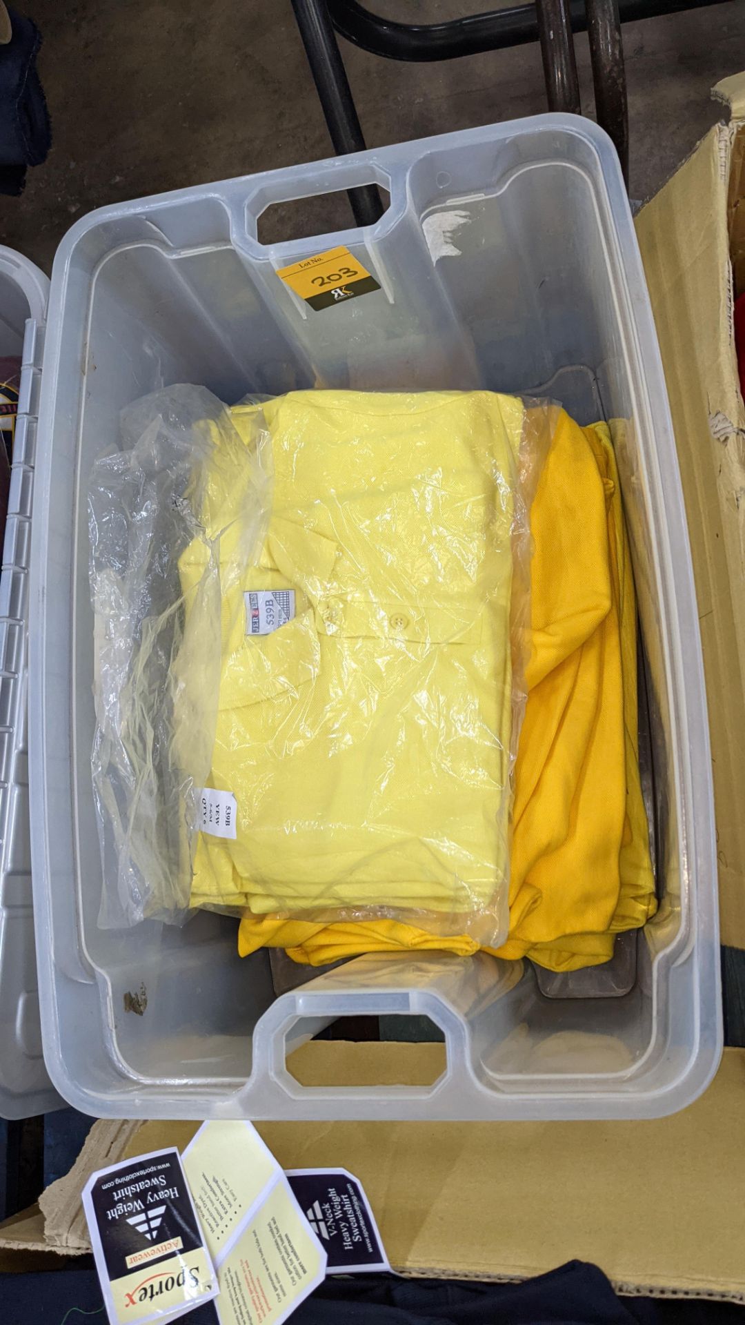 Approx 13 off Sportex & Jerzees children's polo shirts in assorted shades of yellow - Image 2 of 3