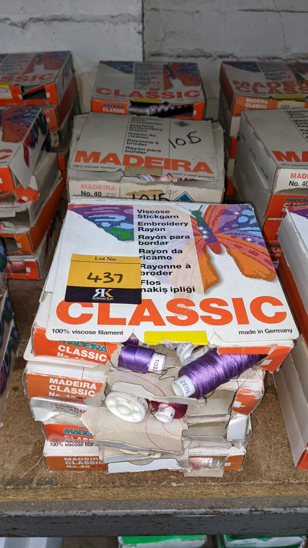 15 assorted boxes of Madeira Classic No. 40 embroidery rayon thread