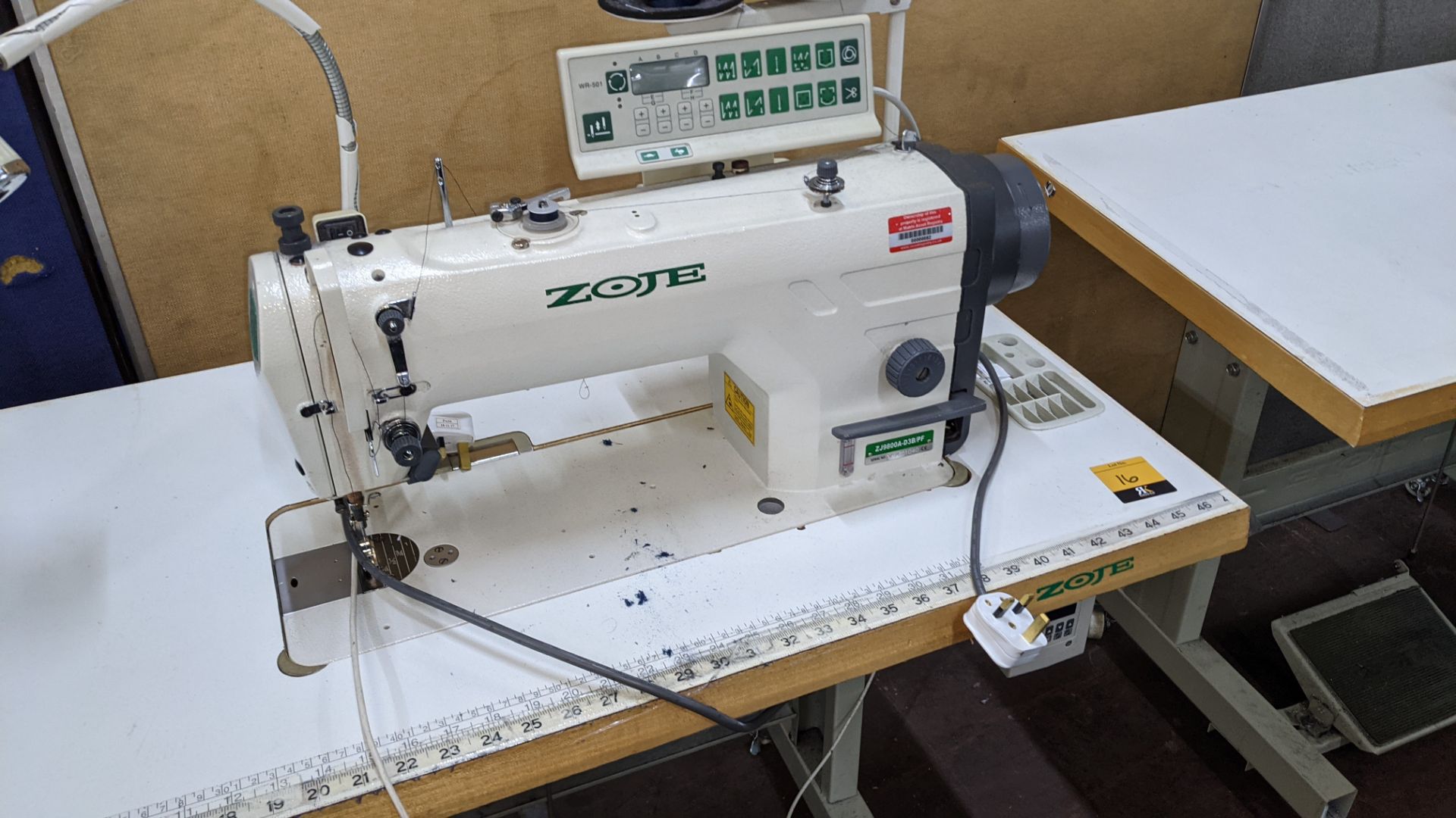 Zoje model ZJ9800A-D3B/PF lockstitch sewing machine with model WR-501 digital controller - Image 6 of 19