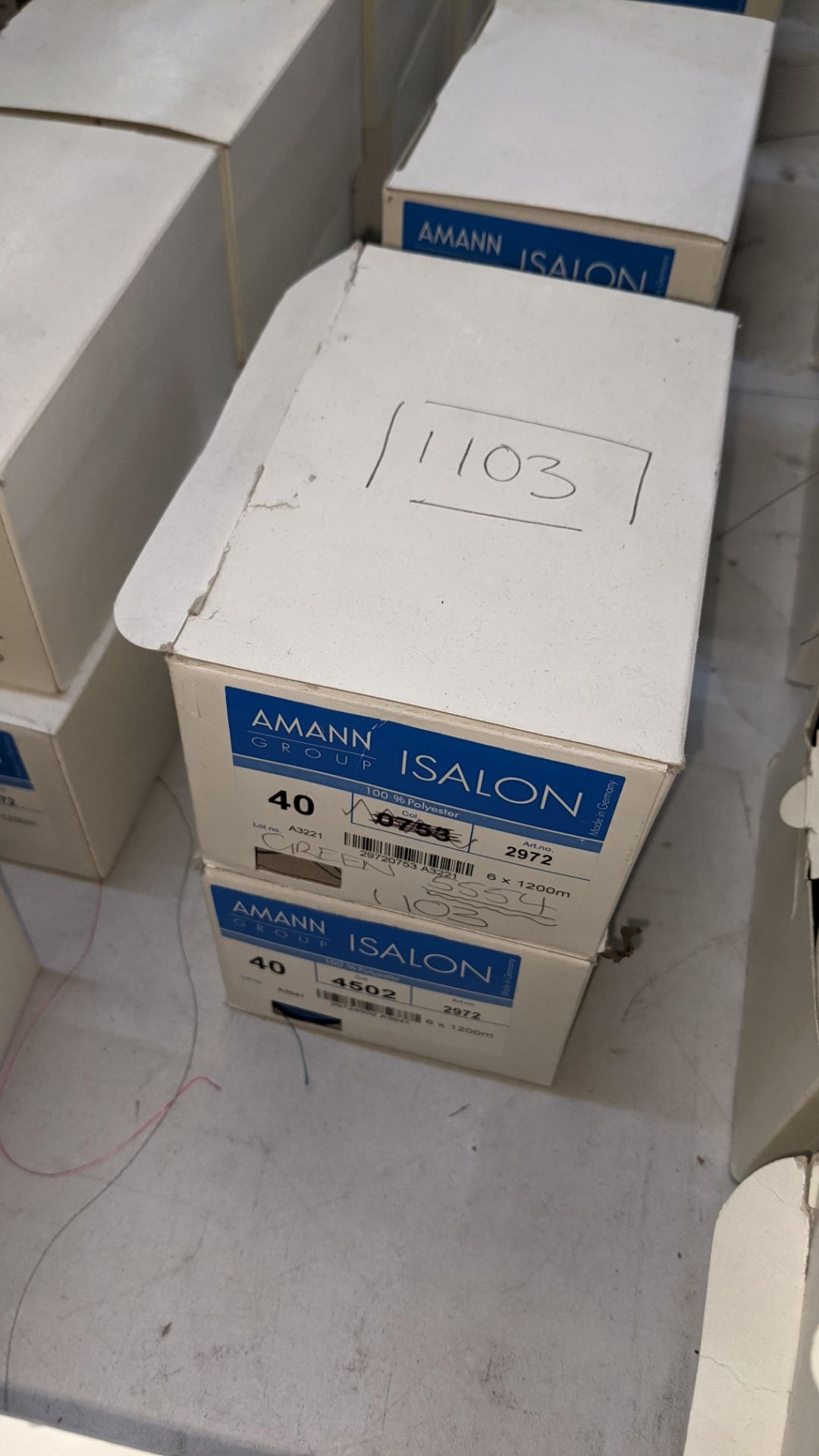 12 boxes of Amann Group ISALON 40 polyester embroidery thread - Image 4 of 10