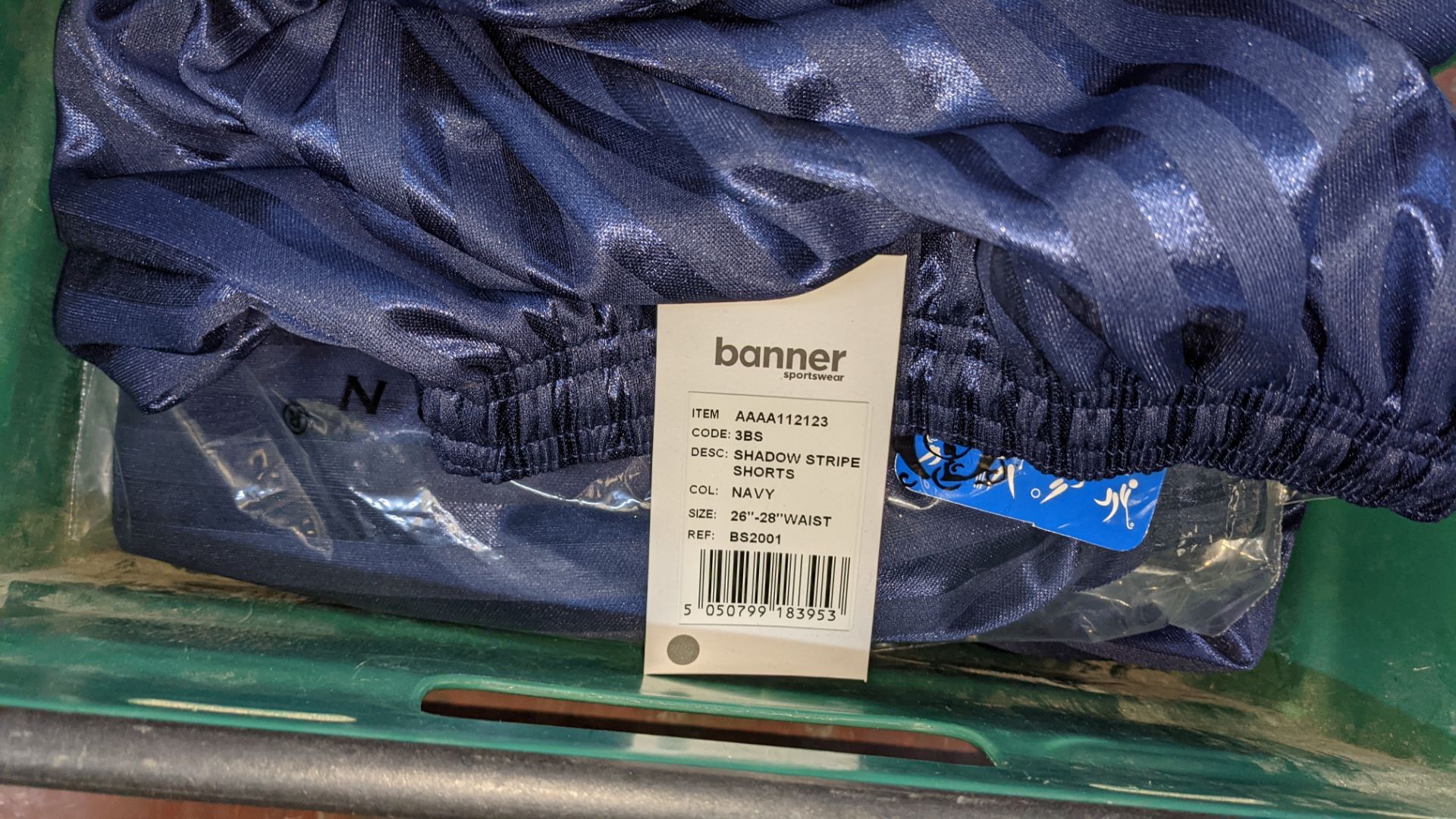 Approx 20 off Banner Sportswear navy children's shorts - the contents of 1 crate. NB crates exclude - Image 3 of 4