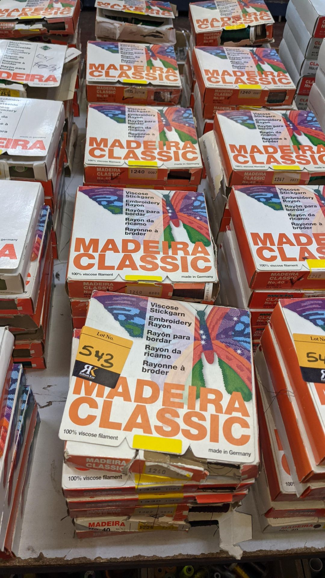 30 boxes of Madeira Classic No. 40 rayon embroidery thread
