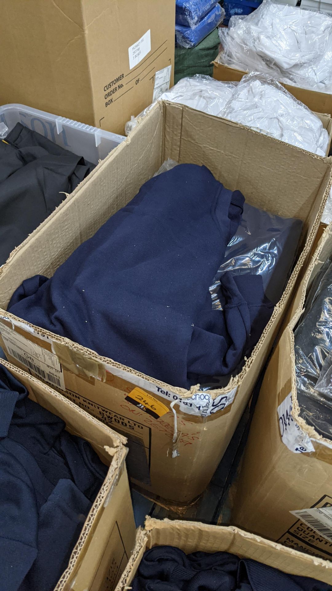 Approx 20 off blue sweatshirts - 1 large box