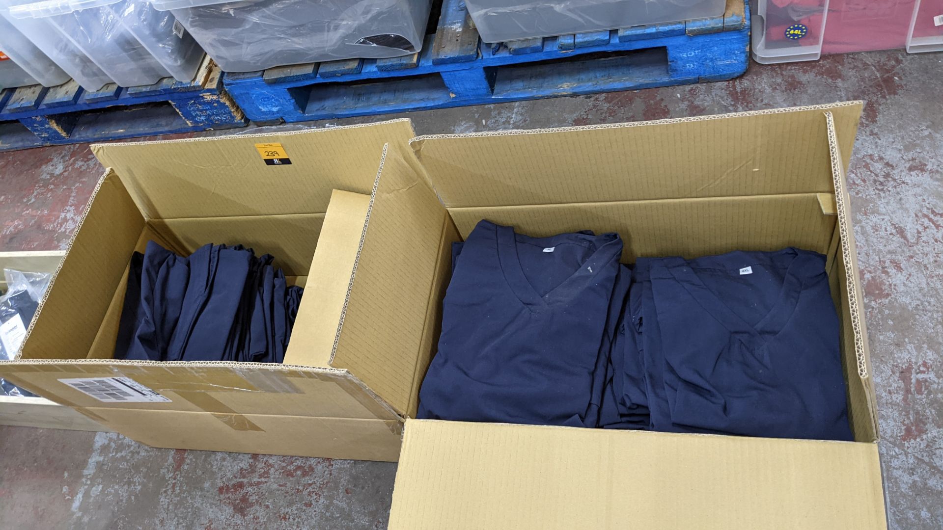 Approx 48 off navy V neck t-shirts - the contents of 2 boxes - Image 2 of 7