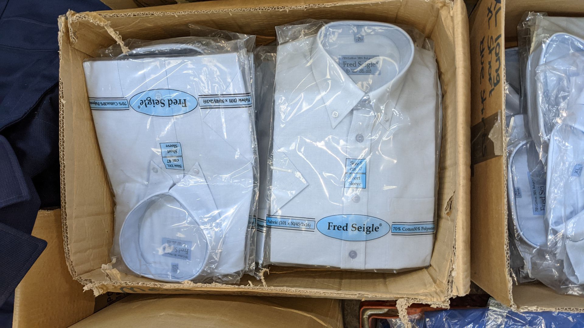 Quantity of Fred Seigle pale blue button down shirts (2 boxes) - Image 4 of 4
