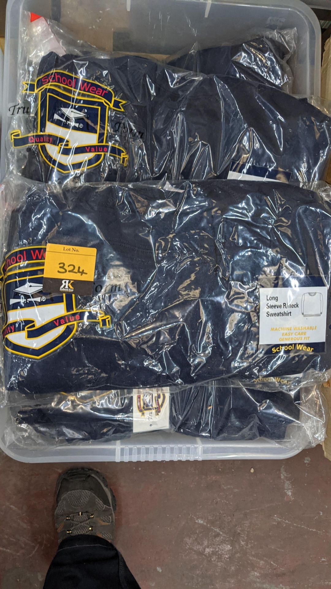 Approx 27 off navy long sleeve children's sweatshirts - the contents of 1 crate. NB crate excluded - Image 3 of 4