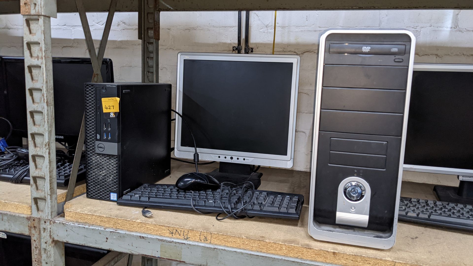 3 off assorted desktop computers each with monitor, keyboard & mouse - Image 3 of 6