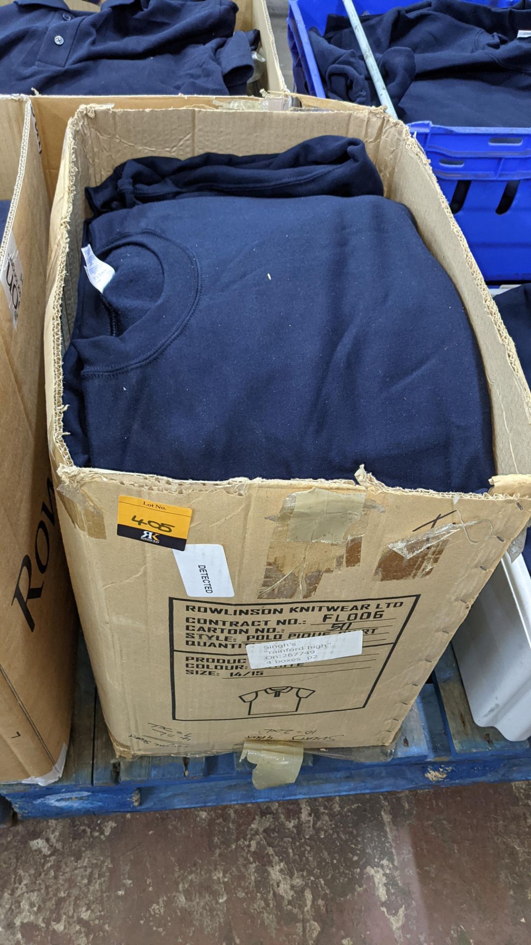 Quantity of blue sweatshirts