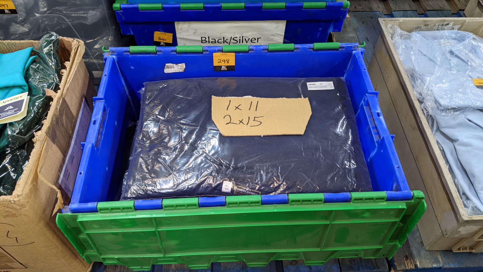 11 off workwear blue sweatshirts - the contents of 1 crate. NB crate excluded