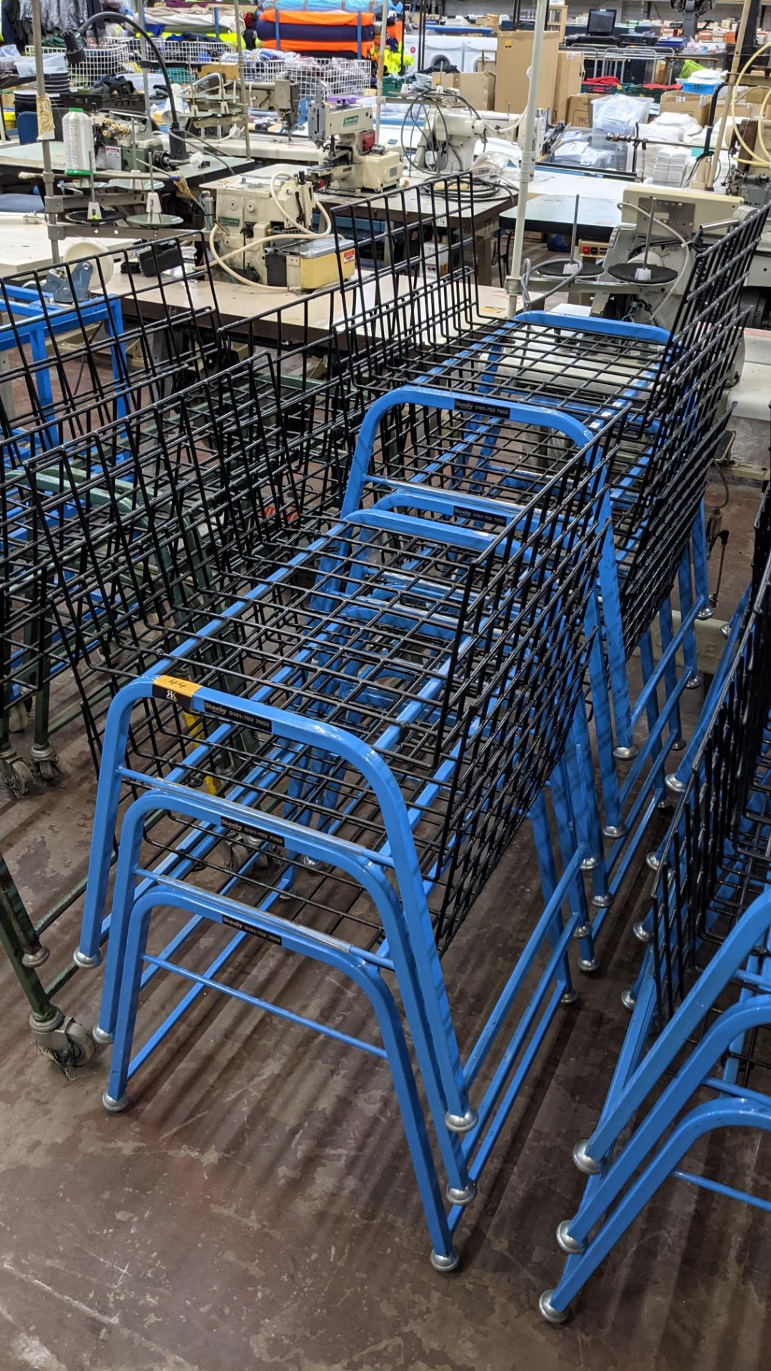 7 off matching blue stacking Steely mobile machinists baskets