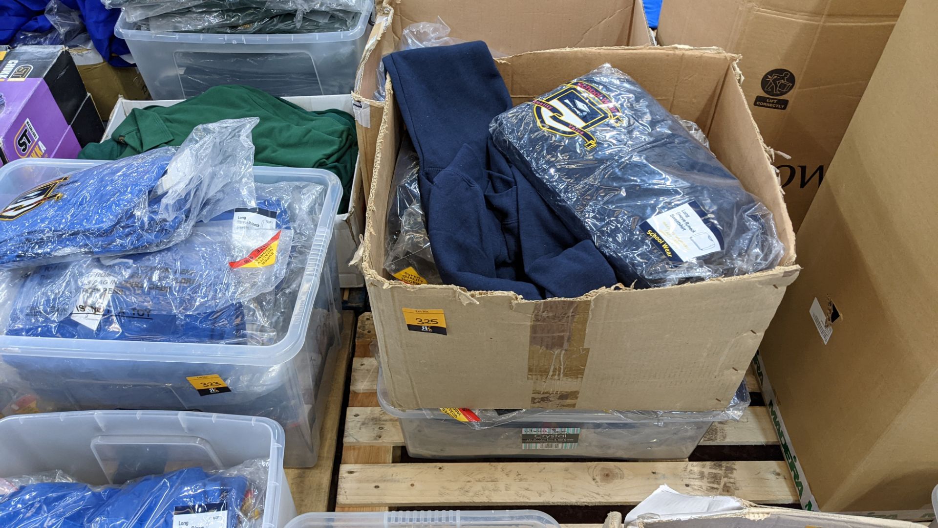 Approx 50 off navy children's sweatshirts - the contents of 1 large crate & 1 large box. NB crate e - Image 6 of 6