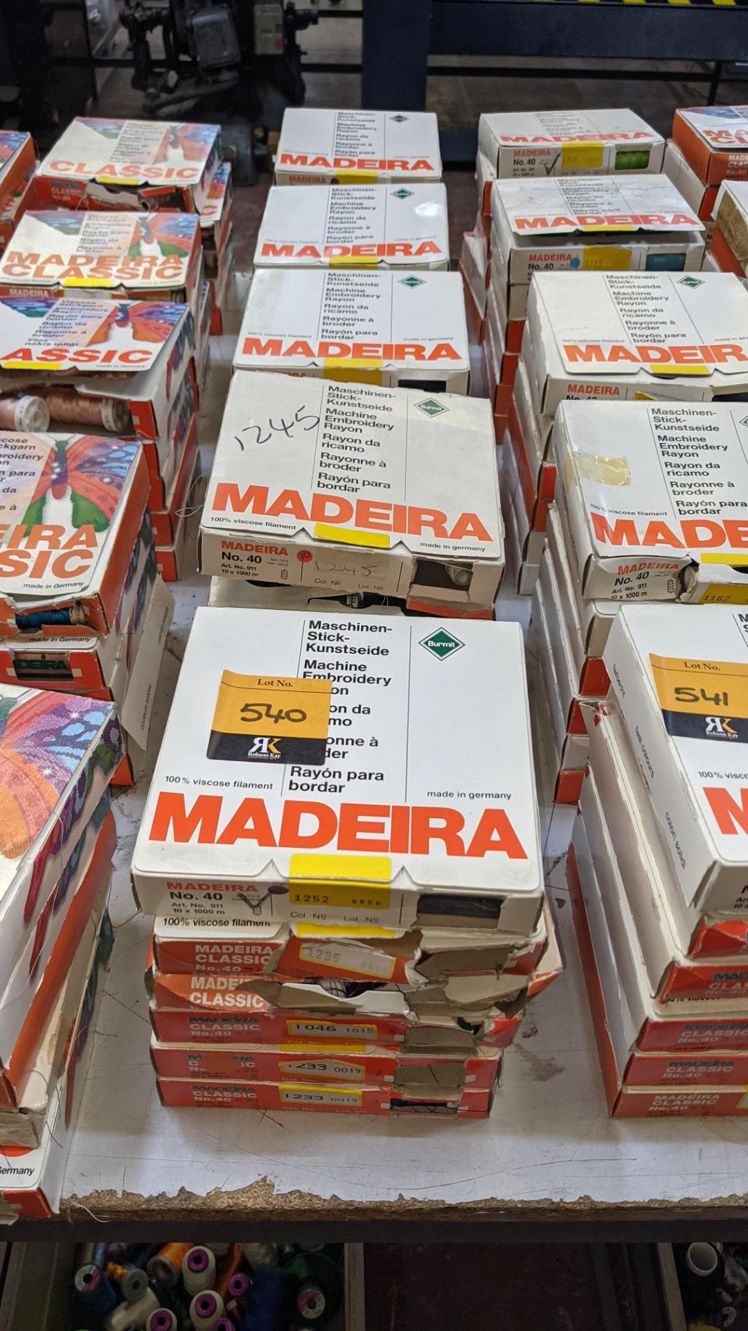 30 boxes of Madeira Classic No. 40 rayon embroidery thread