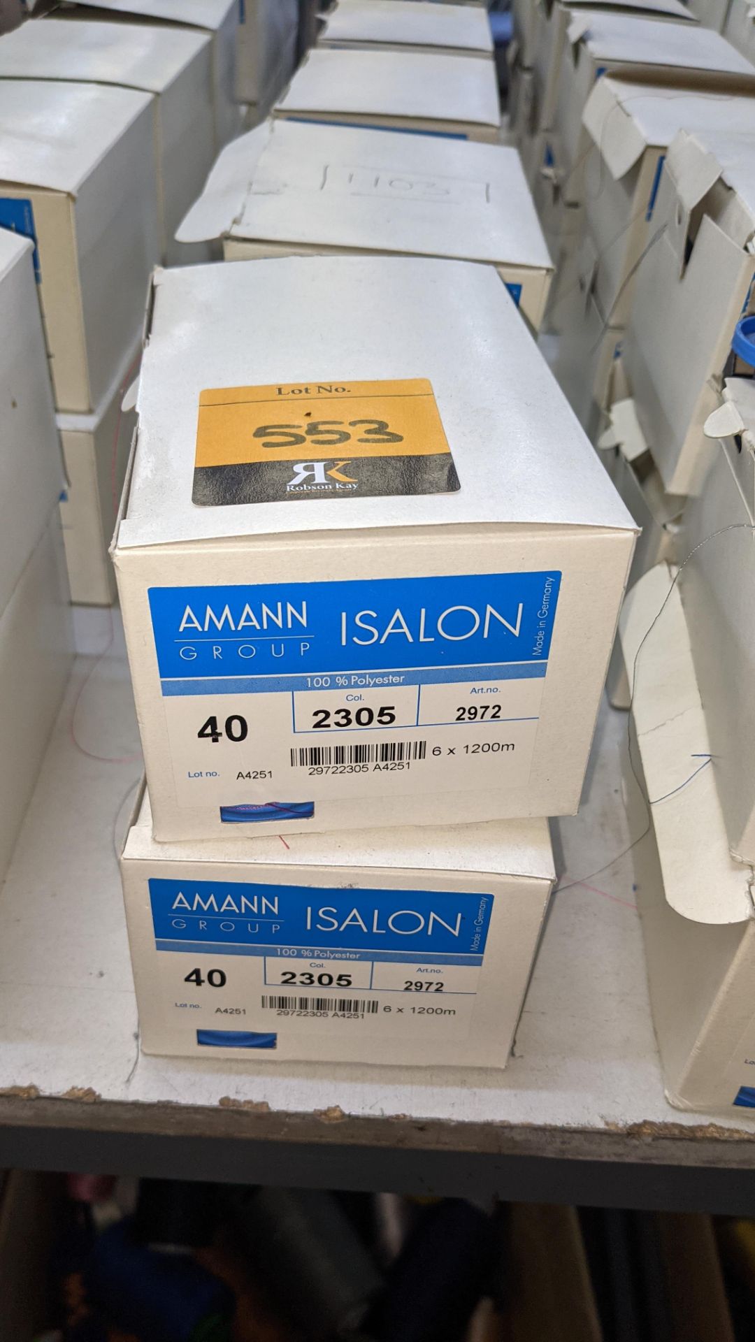 12 boxes of Amann Group ISALON 40 polyester embroidery thread - Image 3 of 10