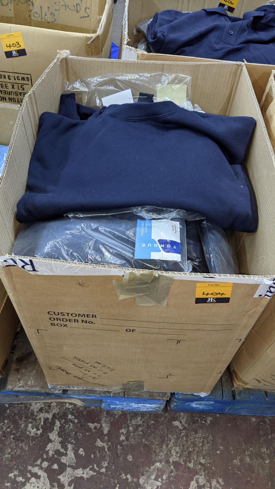 Quantity of blue sweatshirts