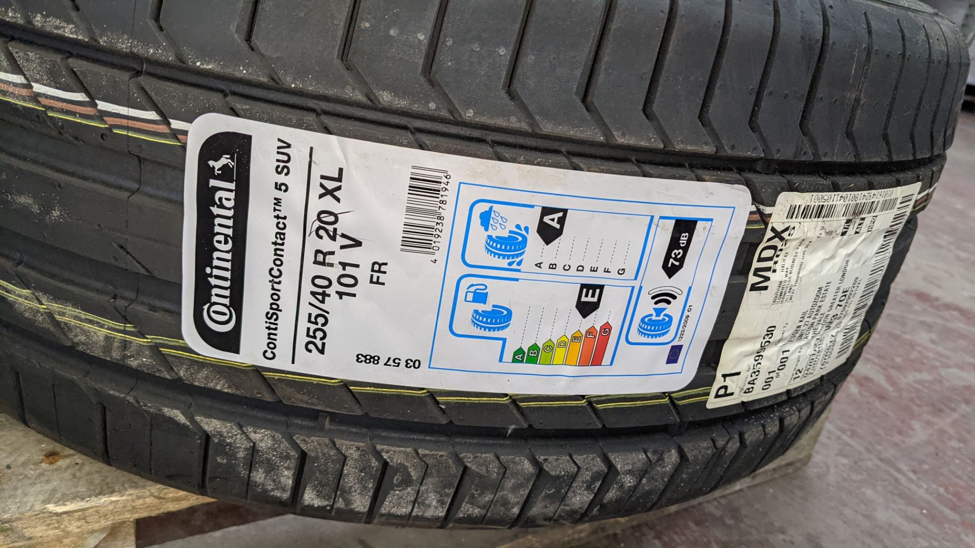 Continental Sport Contact 5 SUV tyre, appears to be new & unused, size 255/40 R 20XL 101V - Image 9 of 9