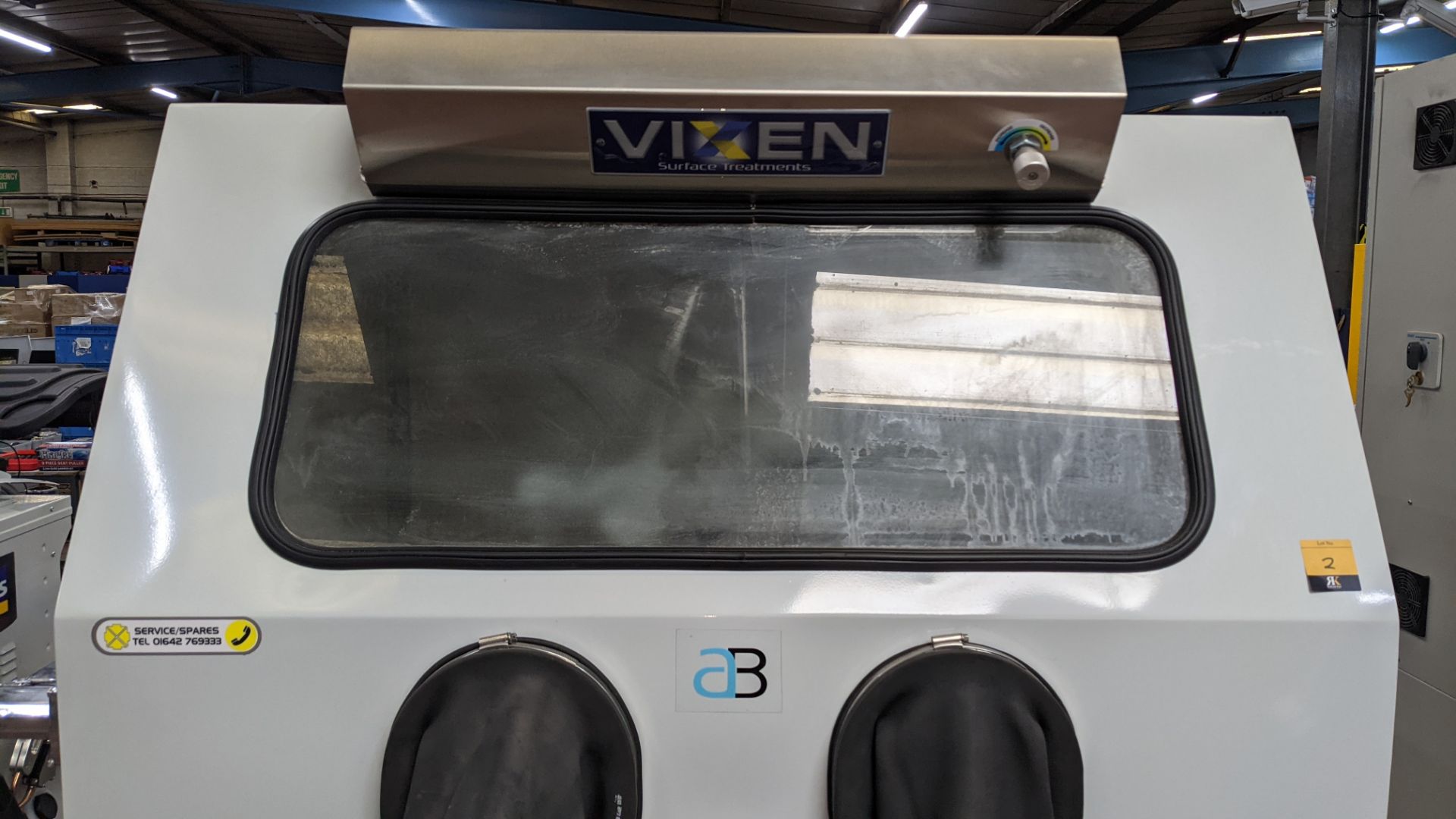 2019 Vixen aqua wheel blast cabinet, series AR1215, serial number 1617. Including all ancillary ite - Image 10 of 27